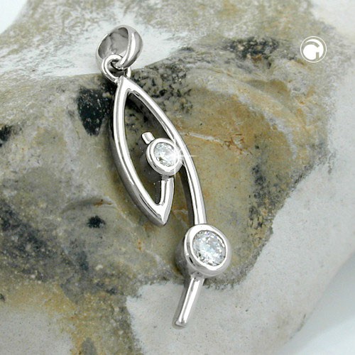 Anhänger mit zwei Zirkonias 925 Silber
