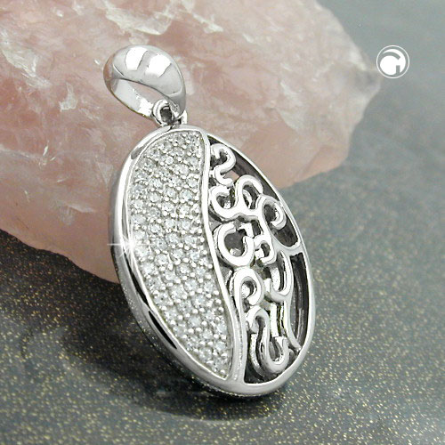 Anhänger mit Muster Zirkonia 925 Silber