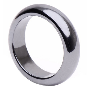 Ring aus echtem Hämatit grau dunkelgrau glatt rund Hämatitring Steinring Unisex