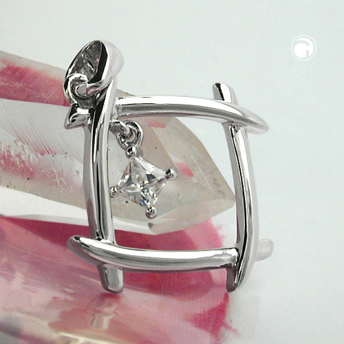 Anhänger Viereck durchbrochen Zirkonia 925 Silber