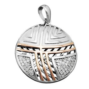 Anhänger mit Zirkonia 925 Silber matt-glänzend rotgold-vergoldet Damen