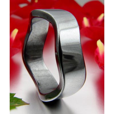 Ring aus Hämatit 6mm gewellt