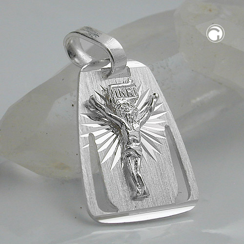 Anhänger Platte mit Jesus 925 Silber