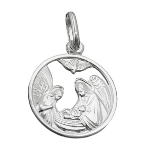 Anhänger Maria und Josef mit Jesuskind 925 Silber glänzend Silberanhänger Anhänger Maria und Josef mit Jesuskind 925 Silber glänzend Silberanhänger
