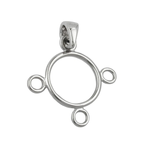 Anhänger mit 3 Ösen für Charms Einhänger 925 Silber Sterlingsilber rund Damen