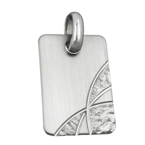 Anhänger Gravurplatte Dokumentenrolle 925 Silber viereckig rhodiniert Unisex