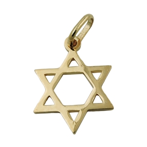 Anhänger David Stern aus echtem 375 Gold Gelbgold Kettenanhänger glatt Unisex Anhänger David Stern aus echtem 375 Gold Gelbgold Kettenanhänger glatt Unisex