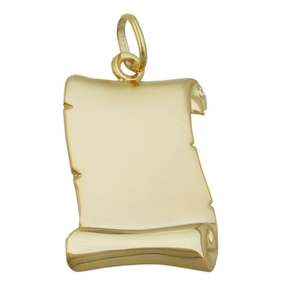 Anhänger Gravurplatte Dokumentenrolle 375 Gold Gelbgold matt-glänzend Unisex