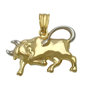 Anhänger Stier 375 Gelbgold bicolor rhodiniert Sternzeichen Unisex Goldschmuck Anhänger Stier 375 Gelbgold bicolor rhodiniert Sternzeichen Unisex Goldschmuck
