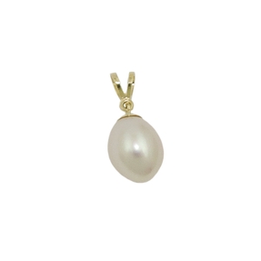 Anhänger mit Perle Süßwasser-Zuchtperle oval 375 Gold Gelbgold Goldanhänger