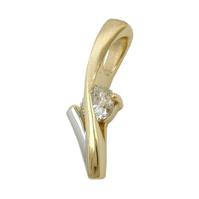 Anhänger mit Zirkonia in der Mitte 375 Gold Gelbgold Weißgold Damen Anhänger mit Zirkonia in der Mitte 375 Gold Gelbgold Weißgold Damen