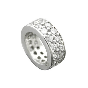 Taufring Anhänger mit viel Zirkonia weiß 925 Sterling Silber Taufe Baby Kinder