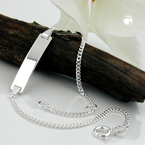 Armband mit Gravurplatte 925 Silber 18,5cm
