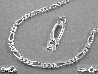 2,7mm Armband Figaro 925 Silber 21cm