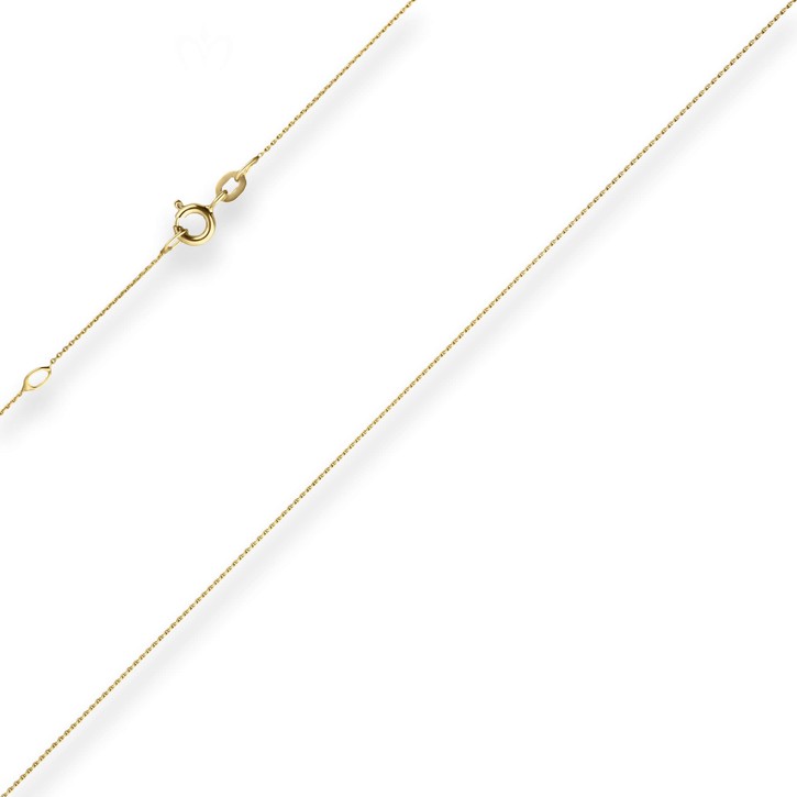 0.8mm Ankerkette flach aus 333 Gelbgold 42cm mit Zwischenöse