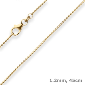 1,2mm Ankerkette flach Kette Collier aus 333 Gold Gelbgold 45cm mit Zwischenöse 1,2mm Ankerkette flach Kette Collier aus 333 Gold Gelbgold 45cm mit Zwischenöse