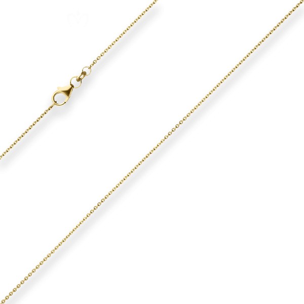 1.2mm Ankerkette flach aus 333 Gelbgold 45cm mit Zwischenöse