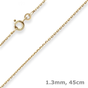 1,3mm Ankerkette diamantiert Kette Collier Halskette aus 333 Gold Gelbgold 45cm