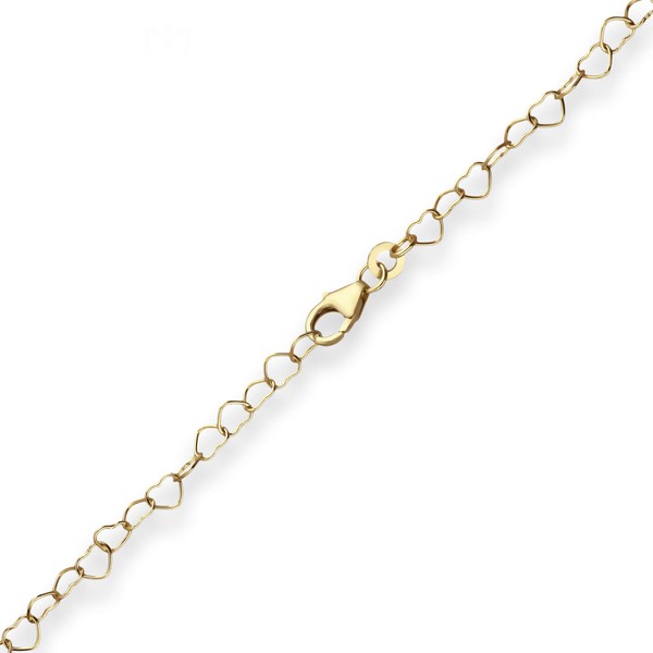 3.6mm Herzkette Fusskette aus 333 Gelbgold 25cm