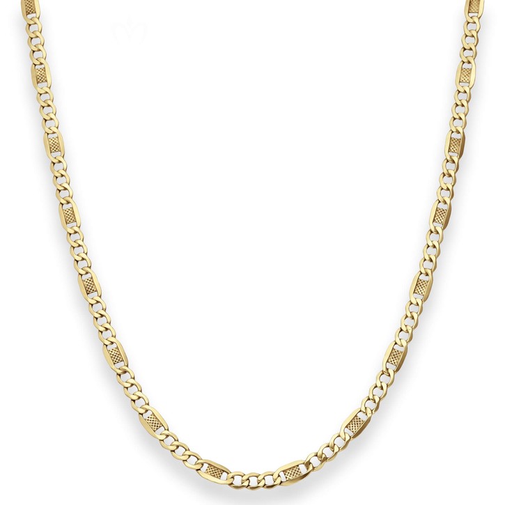 3.8mm Fantasiekette aus 333 Gelbgold 45cm