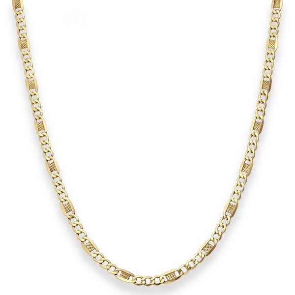 3.8mm Fantasiekette aus 333 Gelbgold 45cm