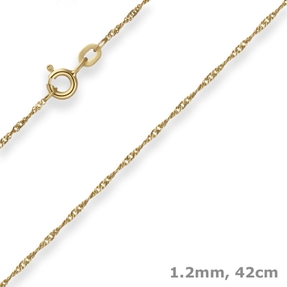 1,2mm Singapurkette Goldkette Collier Halskette aus 333 Gold Gelbgold 42cm