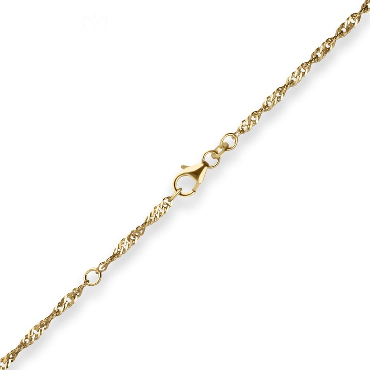 2.4mm Singapurkette Fusskette aus 333 Gelbgold 25cm