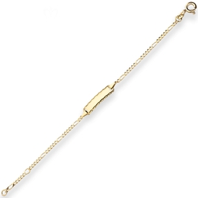 1,9mm Id-Armband Figarokette diamantiert Armschmuck aus 333 Gold Gelbgold 14cm