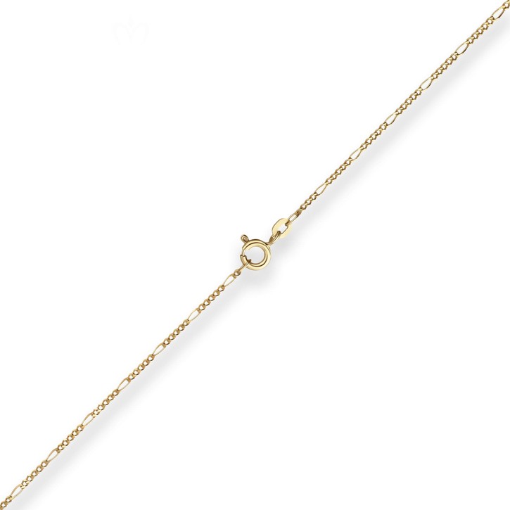 1.5mm Figarokette diamantiert aus 333 Gelbgold 36cm