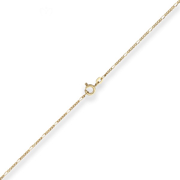 1.5mm Figarokette diamantiert aus 333 Gelbgold 36cm