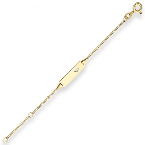 1,4mm Id-Armband Panzerkette Herz Armschmuck aus 333 Gold Gelbgold 14cm