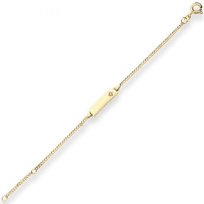 1,7mm Id-Armband Panzerkette Stern Armschmuck aus 333 Gold Gelbgold 14cm