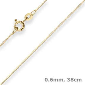 0,6mm Veneziakette Goldkette Collier Halskette aus 333 Gold Gelbgold 38cm