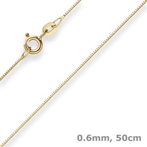 0,6mm Veneziakette Goldkette Collier Halskette aus 333 Gold Gelbgold 50cm