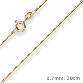 0,7mm Veneziakette Collier Halskette aus 333 Gold Gelbgold 38cm mit Zwischenöse