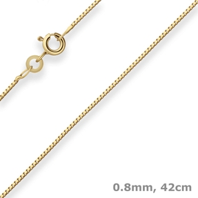 0,8mm Veneziakette Goldkette Collier Halskette aus 333 Gold Gelbgold 42cm