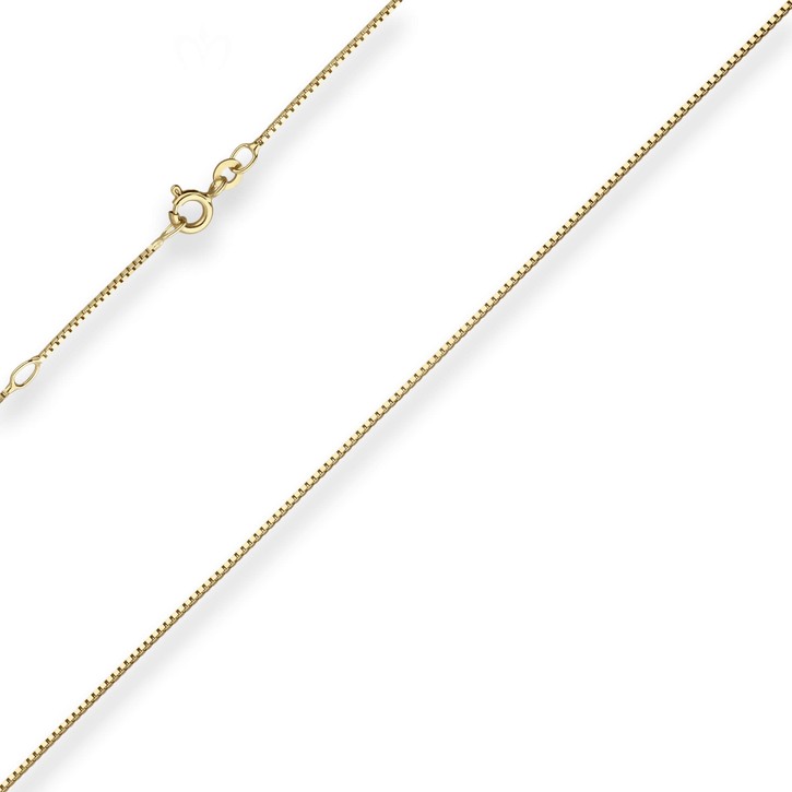 0.9mm Veneziakette aus 333 Gelbgold 42cm mit Zwischenöse