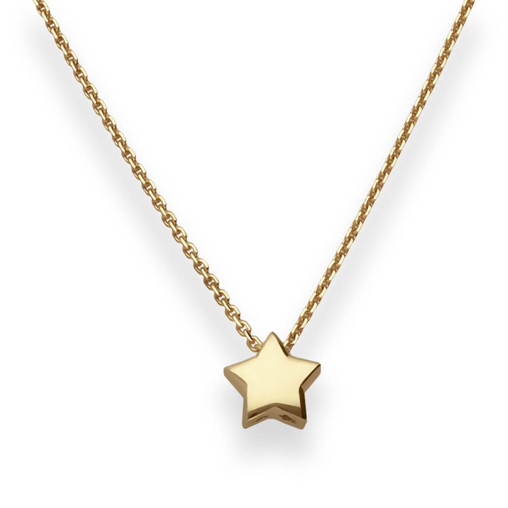 Fantasiekette Stern aus 375 Gelbgold 42cm
