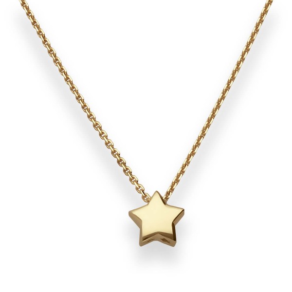 Fantasiekette Stern aus 375 Gelbgold 42cm