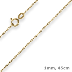 1mm Singapurkette Goldkette Collier Halskette aus 375 Gold Gelbgold 45cm 1mm Singapurkette Goldkette Collier Halskette aus 375 Gold Gelbgold 45cm
