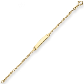 Id-Armband Singapurkette Goldarmband Armschmuck aus 375 Gold Gelbgold 14cm
