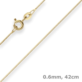 0,6mm Veneziakette Goldkette Collier Halskette aus 375 Gold Gelbgold 42cm