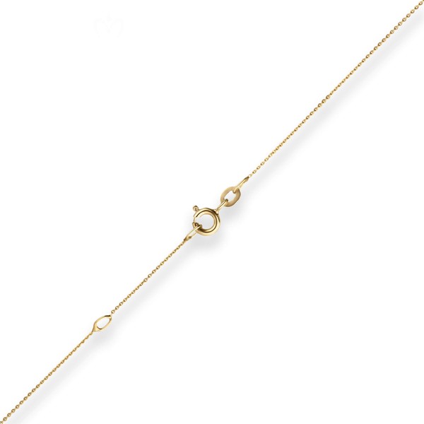 0.8mm Ankerkette flach aus 585 Gelbgold 42cm mit Zwischenöse