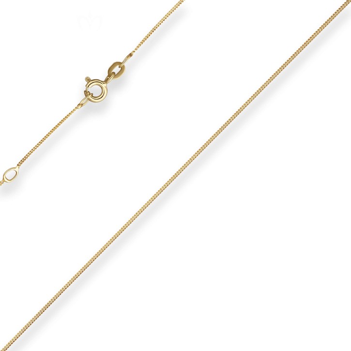 0.8mm Panzerkette aus 585 Gelbgold 38cm mit Zwischenöse