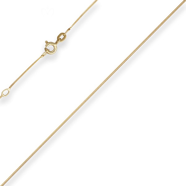 0.8mm Panzerkette aus 585 Gelbgold 38cm mit Zwischenöse