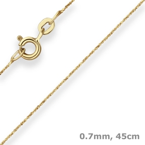 0,7mm Criss-cross-Kette Collier Halskette aus 585 Gold Gelbgold 45cm