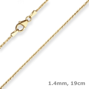1,4mm Armband Criss-cross-Kette Armschmuck aus 585 Gold Gelbgold 19cm