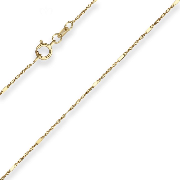 1mm Fantasiekette aus 585 Gelbgold 40cm