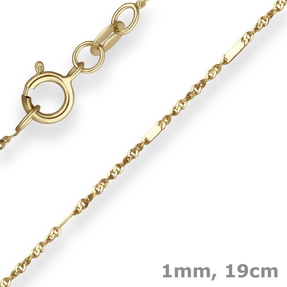 1mm Armband Fantasiekette Goldarmband Armschmuck aus 585 Gold Gelbgold 19cm 1mm Armband Fantasiekette Goldarmband Armschmuck aus 585 Gold Gelbgold 19cm