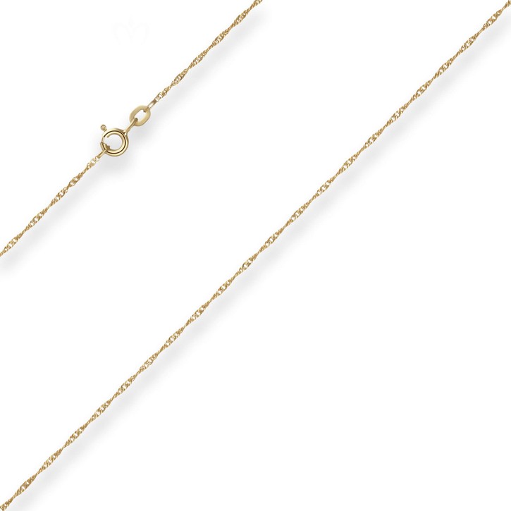 1.2mm Singapurkette aus 585 Gelbgold 45cm